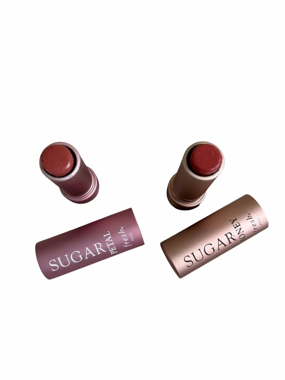 Fresh New Set of 2 Sugar Honey and Sugar Petal Tinted Lip Balms Bundle Full Size